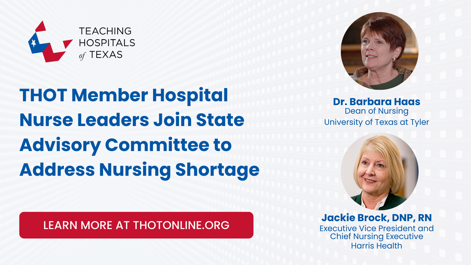 Images of nurse leaders Dr. Barbara Hass and Jackie Brock