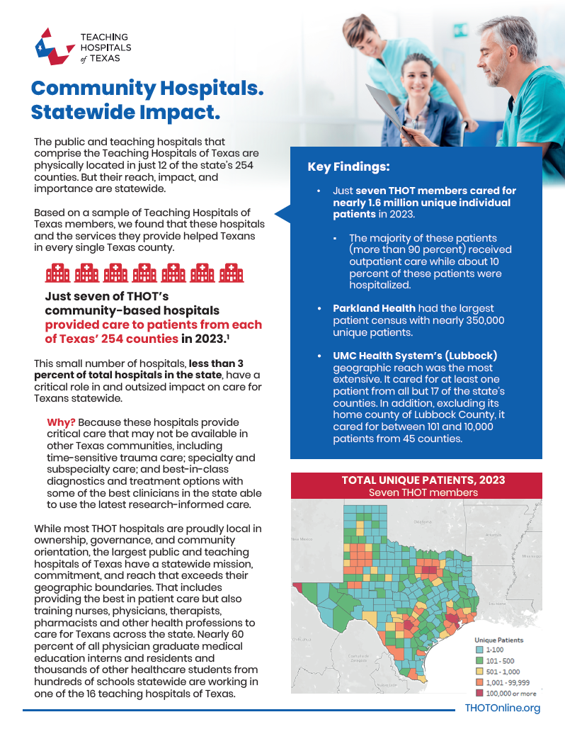 PDF showing THOT members care for patients from all 254 Texas counties