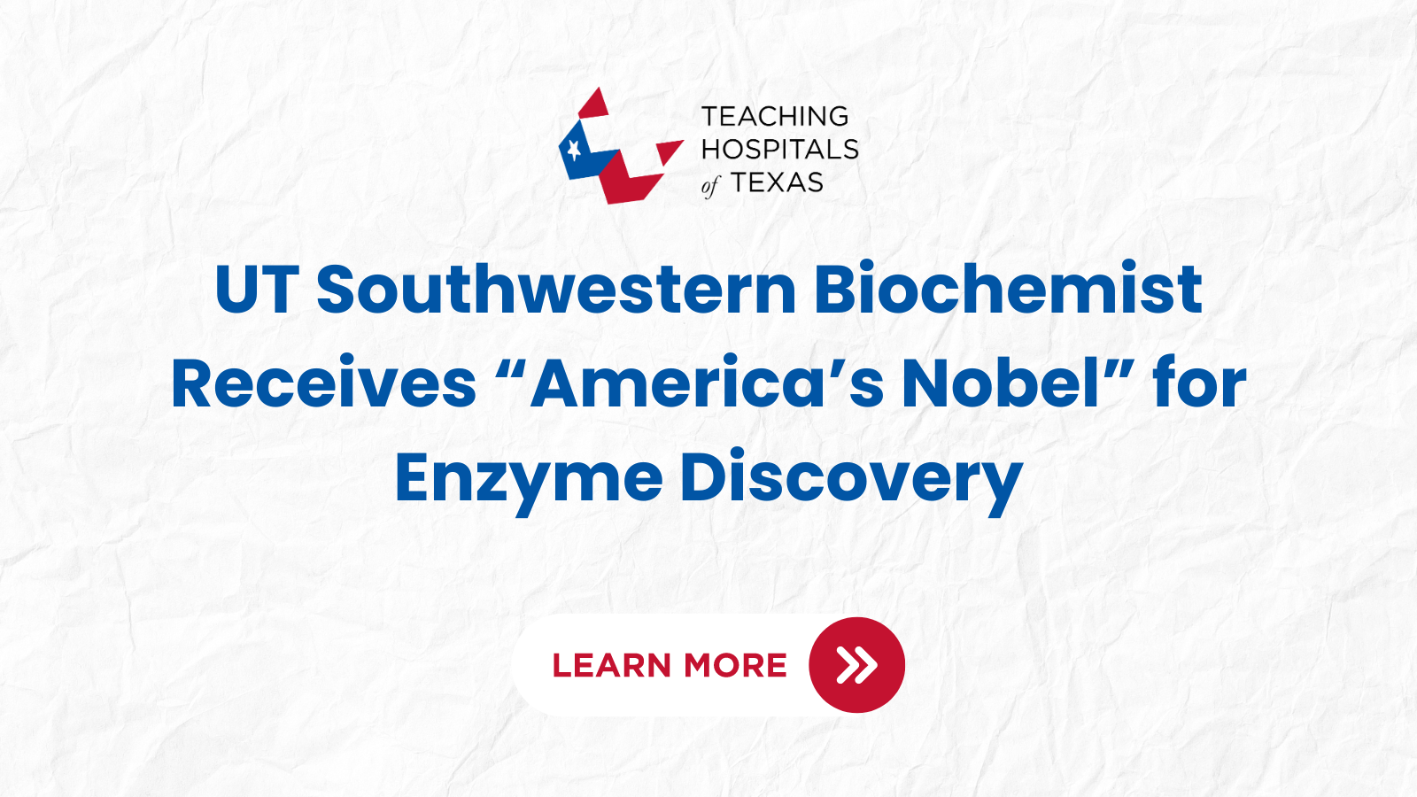 THOT member UT Southwestern biochemist receives "America's Nobel" for Enzyme Discovery